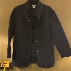 Garnet Hill Black Quilted Utility Jacket